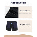 Maamgic Men'S Classic-Fit 7" Cotton Casual Shorts Elastic Waistband With Multi-Pocket Daily Wear Walking Summer Outfit