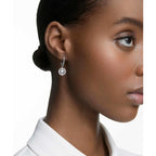 Swarovski Sparkling Dance Necklace and Earrings Jewelry Collection, Rhodium Finish, Blue Crystals, Clear Crystals