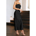 Merokeety Women'S Summer Satin Strapless Bodycon Dress 2026 Backless Tube Wedding Guest Cocktail Formal Party Maxi Dresses