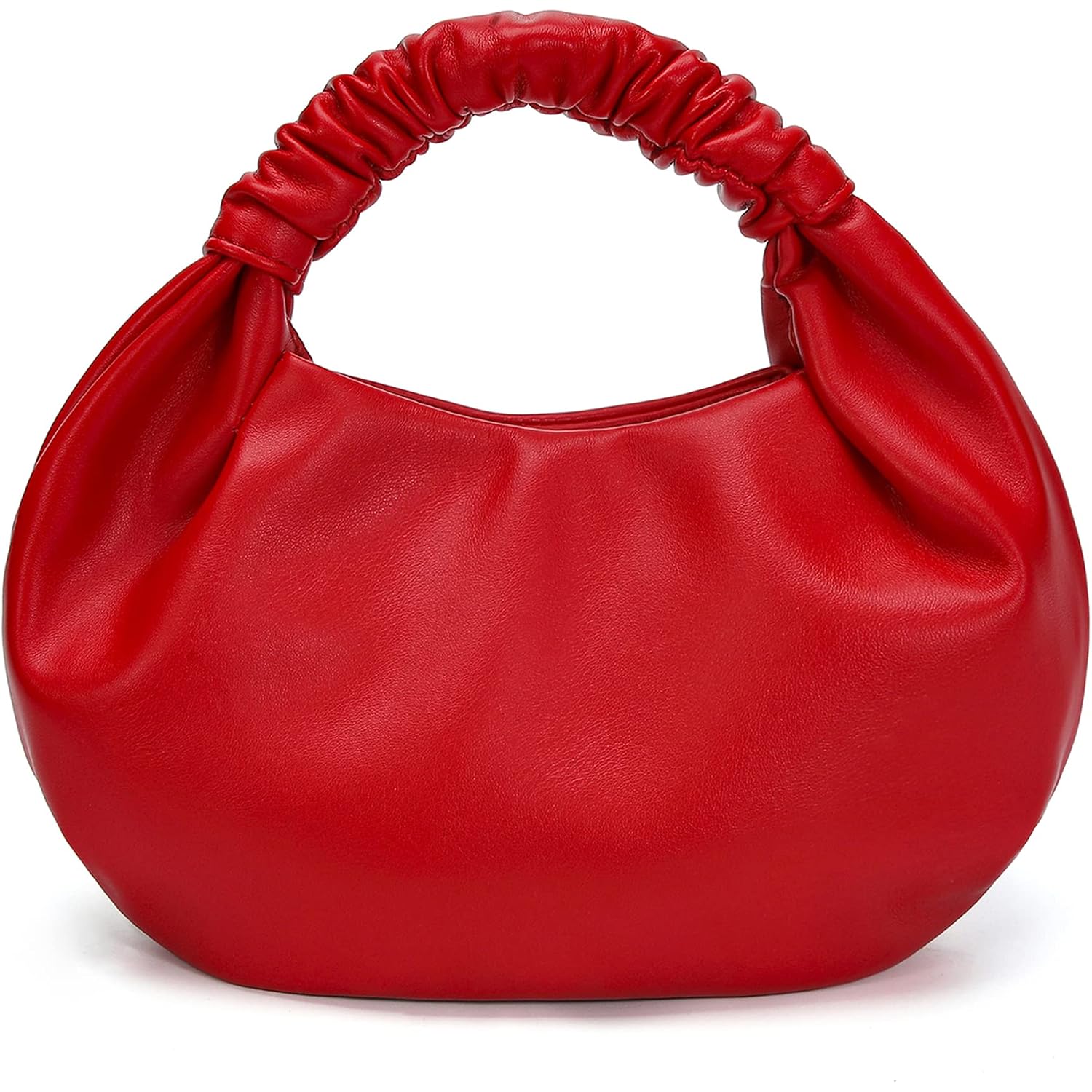Small Purses Hobo Bags For Women Faux Leather Ruched Top Handle Bag | Pleated Handbags Soft Purse Mini Hobo Bag Daily Casual