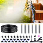 360° Adjustable Drip Irrigation System With 16 Nozzles | 50 Ft Automatic Watering System, Raised Bed Sprinkler Irrigation System, Garden Mister For Yard, Lawn, Plants, 5/16" Tubing