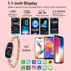 Fitness Tracker Watch Fashionable Women's Smartwatch Female Menstrual Period Reminder - Heart Rate and Blood Pressure Monitoring IP67 Waterproofing USB Magnetic Charging (Style 1)