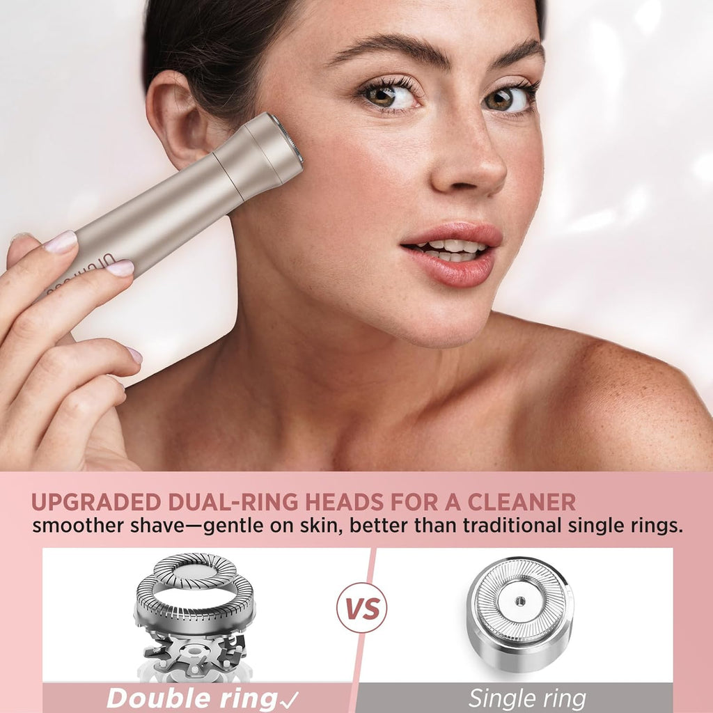 Orchrose Electric Razor for Women 2-in-1: Painless Rechargeable Shaver for Face Legs Underarms and Bikini Area – Travel Lock