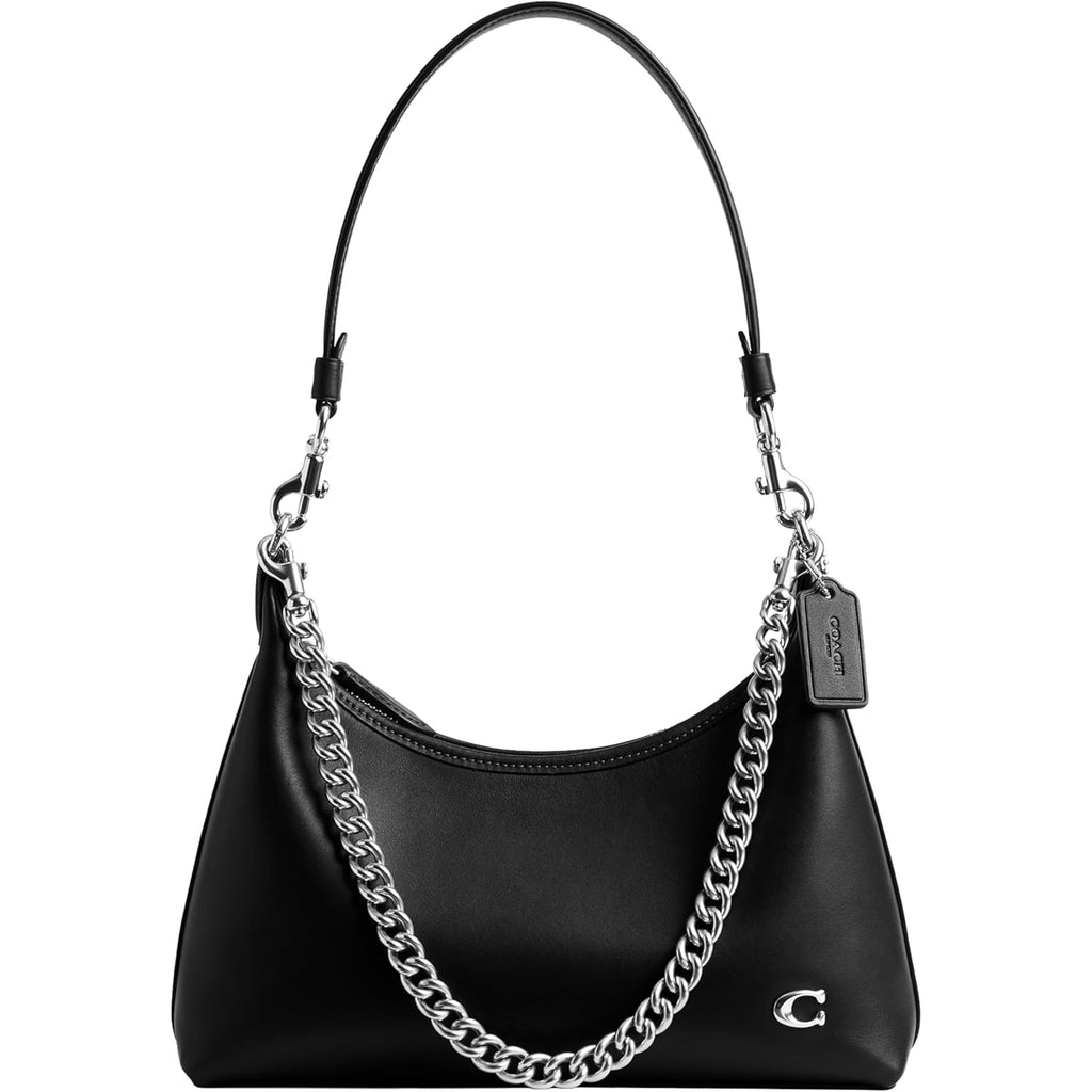 COACH Women's Glovetanned Leather Juliet Shoulder Bag, Black, One Size