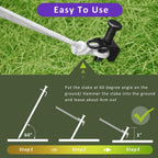 Heavy Duty Steel Tree Stake Kits,Tree Staking And Supports Kits For Young Trees Against Bad Weather, Include 3 Pcs Tree Straps For Staking, 3 Pcs 11.8 Inch Tree Stakes And 31.2 Feet Rope For Anchoring