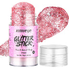 Pink Hair Face Body Glitter Stick For Sparkling Makeup, Holographic Chunky Mermaid Sequins Fairy Glitter Stick For Singer Concerts Mardi Gras Outfit Rave Accessories, 1.06 Oz, #4
