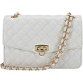 Gm Likkie Quilted Shoulder Bag For Women, Medium Flap Crossbody Handbag With Chain Strap, Soft Vegan Leather Clutch Purse