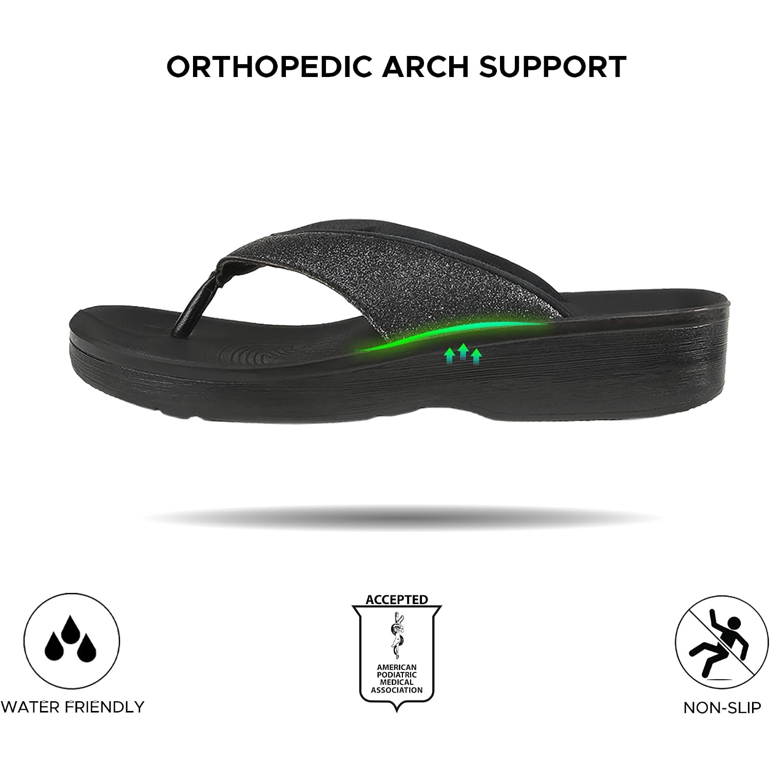 Aerothotic Comfy Arch Support Flip Flops For Women Orthopedic Slip On Sandals