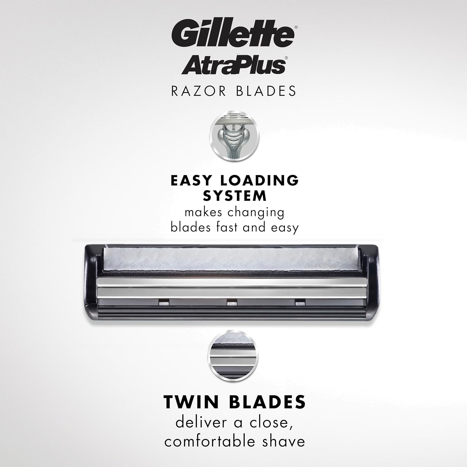 Gillette AltraPlus Mens Razor Blade Refills, 10 Count, Lubra-Soft Strip for Smoothness and Comfort