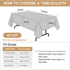 sancua Rectangle Tablecloth - 60 x 84 Inch - Stain and Wrinkle Resistant Washable Polyester Table Cloth, Decorative Fabric Table Cover for Dining Tables, Buffet Parties and Camping, Black