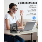 Koonie Usb Desk Fan, Strong Wind Ultra Quiet Small Mini Fan | 180° Tilt Folding & 3 Speeds Adjustable, Usb-C Corded Powered Personal Fan For Office Desktop Bedroom, Black, No Battery