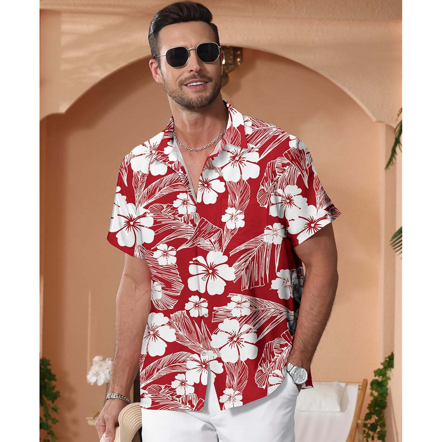 Kyku Hawaiian Shirt For Men: Beach Vacation Summer Short Sleeve Button Down Mens Shirts Casual Stylish