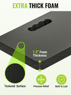 Workpro Extra Thick Kneeling Pad, 1 Pack, Black, 17.5 X 11 X 1.5 In | Soft Nbr Foam Cushioning For Knee, Large Foam Kneeler Mat, For Gardening, Bathing Baby, Exercise, Workout Supplies