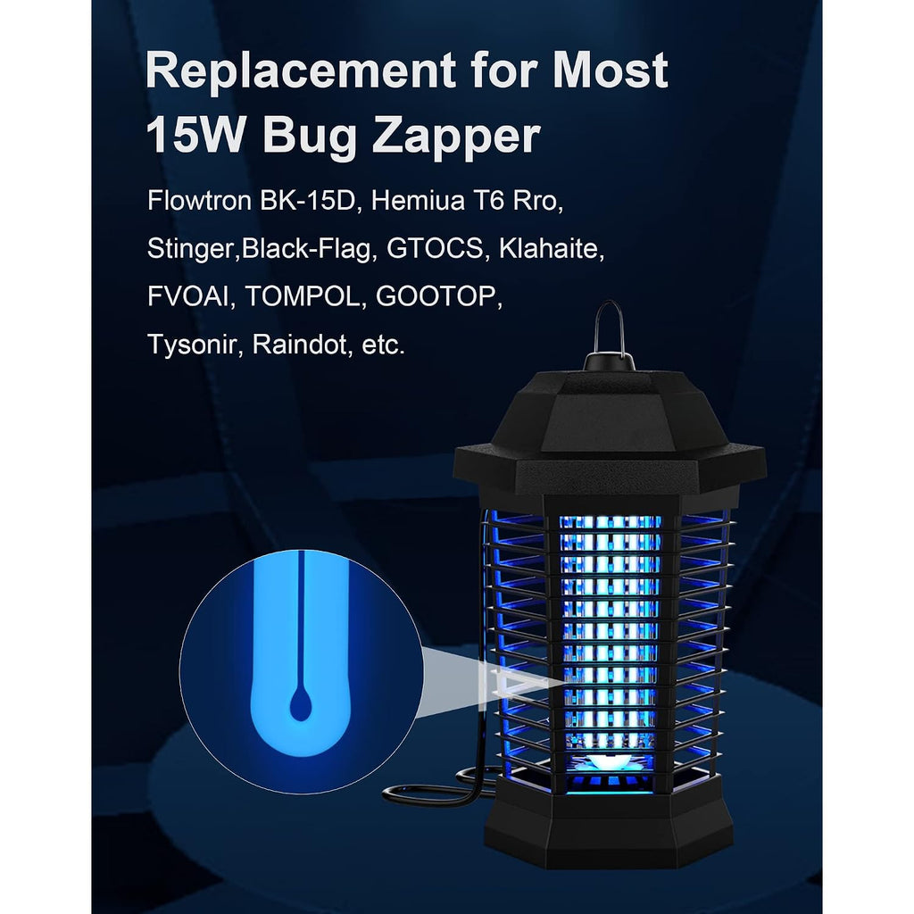 Shootingstar Bug Zapper Replacement Light Bulb For 15W Insect Attracting Lamp With 4-Pin Base, Ful 15W-Bl U Shaped Twin Tube Bulb For Outdoor Mosquito Zapper, 4 Pack