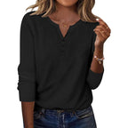 Long Sleeve Shirts for Women Casual V Neck Fall Tops Dressy Summer Work Blouses Clothes