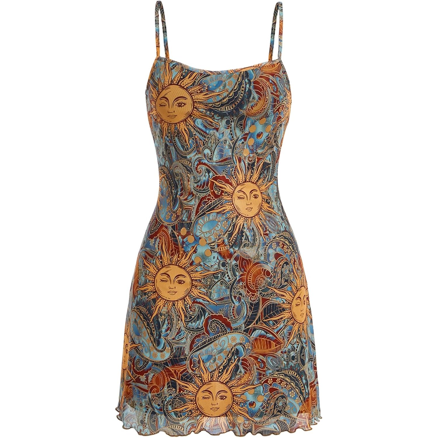 Milumia Women'S Summer Mini Dress 90S Boho A Line Mesh Short Dresses Festival Outfits