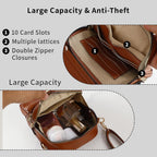 Leather Crossbody Bag For Women,Anti-Theft Messenger Bag With Large Capacity,Built-In Purse Card Slots Shoulder Sling Bag