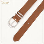 JASGOOD 3 Pack Women Leather Belts For Jeans Dresses Pants Ladies Faux Leather Waist Belt with Gold Buckle