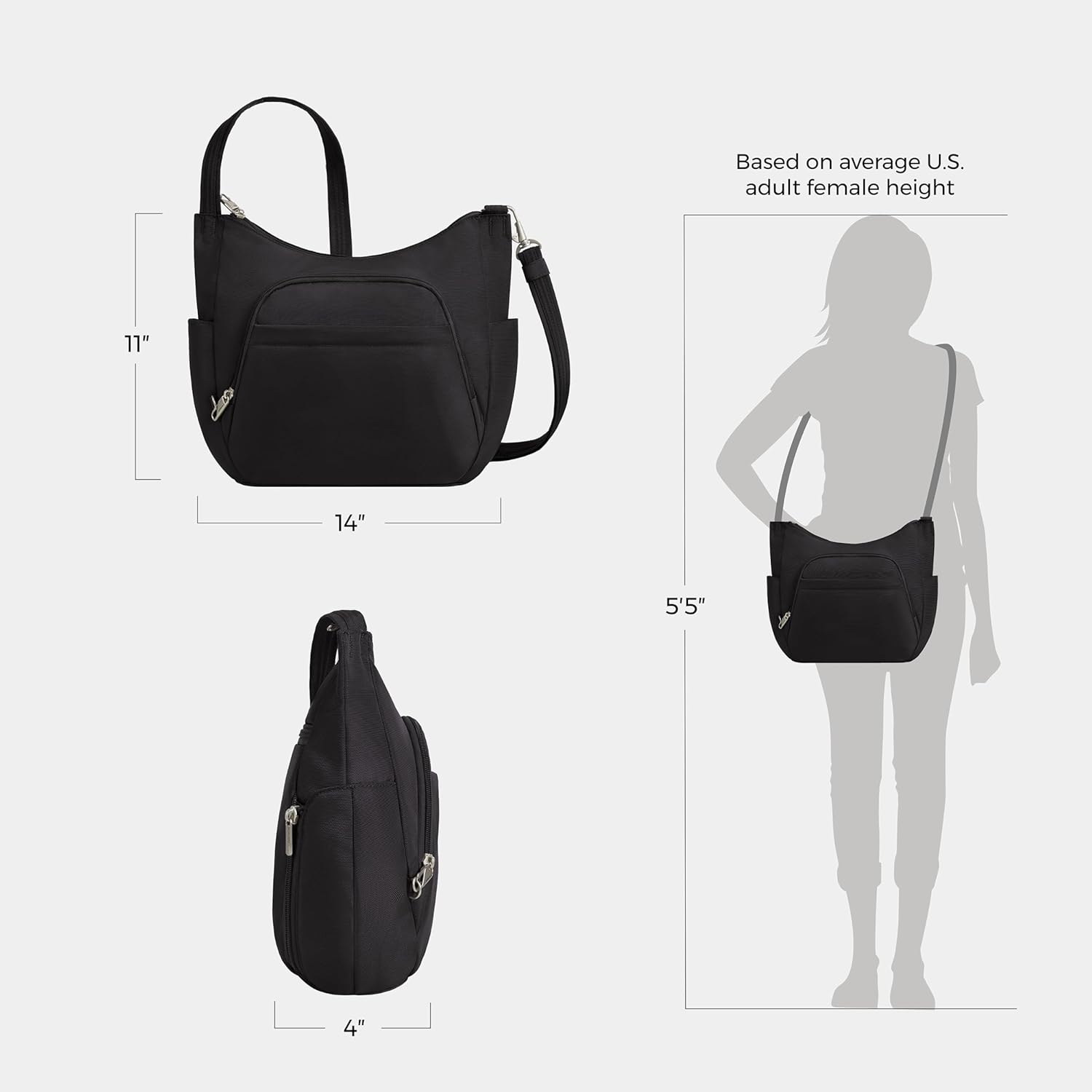 Travelon Anti-theft Classic Crossbody Bucket Bag | Anti-theft