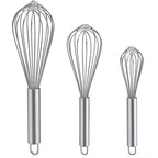 Whisks For Cooking, 3 Pack Stainless Steel Whisk For Blending, Whisking, Beating And Stirring, Enhanced Version Balloon Wire Whisk Set, 8"+10"+12"