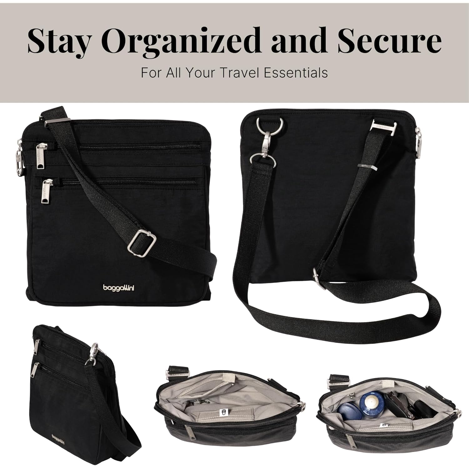 Baggallini Securtex Anti-Theft Large Crossbody