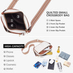 BOSTANTEN Quilted Crossbody Bags for Women Vegan Leather Purses Shoulder Handbags with Wide Strap