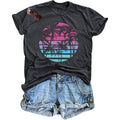 Hawaiian Shirts for Women Palm Trees Beach Graphic Tee Tops Summer Vacation Short Sleeve Tshirt Tops Dark Grey