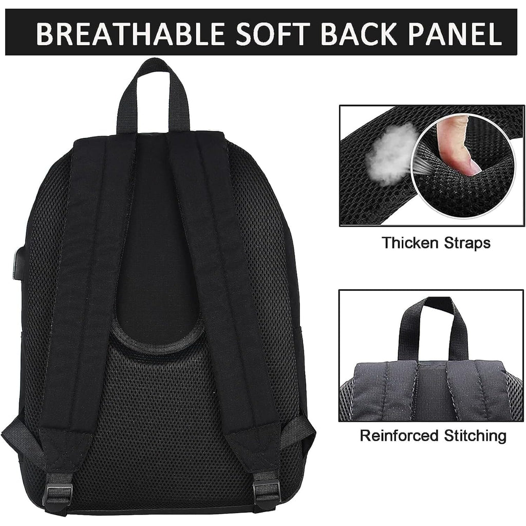 Casual Laptop Backpack For Men And Women, Work Backpack, Black Backpacks, College School Backpack For Boys And Girls, Lightweight Travel Back Pack(Black)