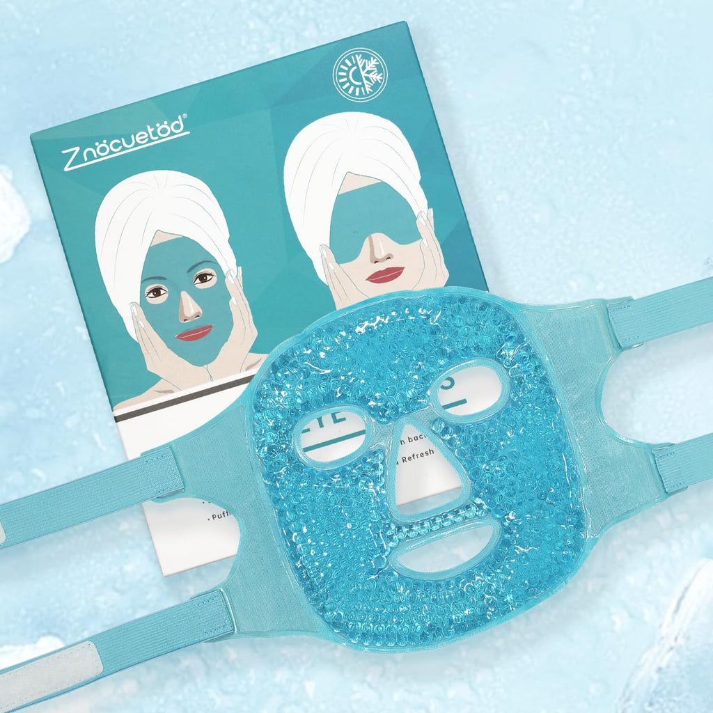 Cold Face Eye Mask Ice Pack Reduce Facial Puff, Dark Circles, Hot Cold Compress Pack, Face Spa Gift For Woman Sleeping, Pressure, Headaches, Skin Care, Post Laser Cosmetic Care, Reversible