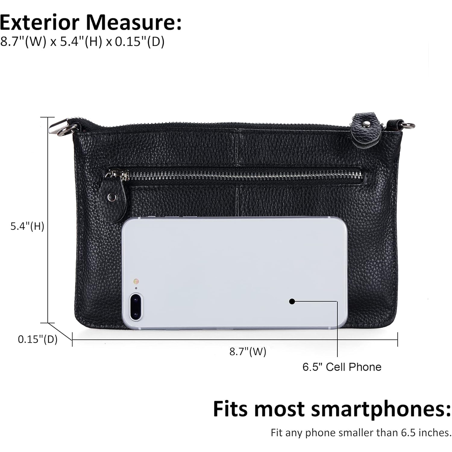 befen Genuine Leather Wristlet Clutch Wallet Purses Small Crossbody Bags for Women with RFID Blocking Card Slots