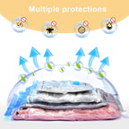 Upgogo Travel Vacuum Bags Combo 6 Pack - Space Saver Vacuum Storage Bags For Clothing And Luggage