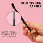 Japonesque Eyebrow Razor with Ultra-Sharp Stainless Steel Blades, for Removal of Facial Hair on Women. Also acts as a Dermaplane Razor to Remove Peach Fuzz & Exfoliate the face -Travel Cap Included