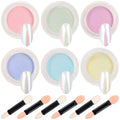 Mirror Laser Nail Decoration - Neon, Aurora, Titanium Metal Powder With Nail Sponge Brushes