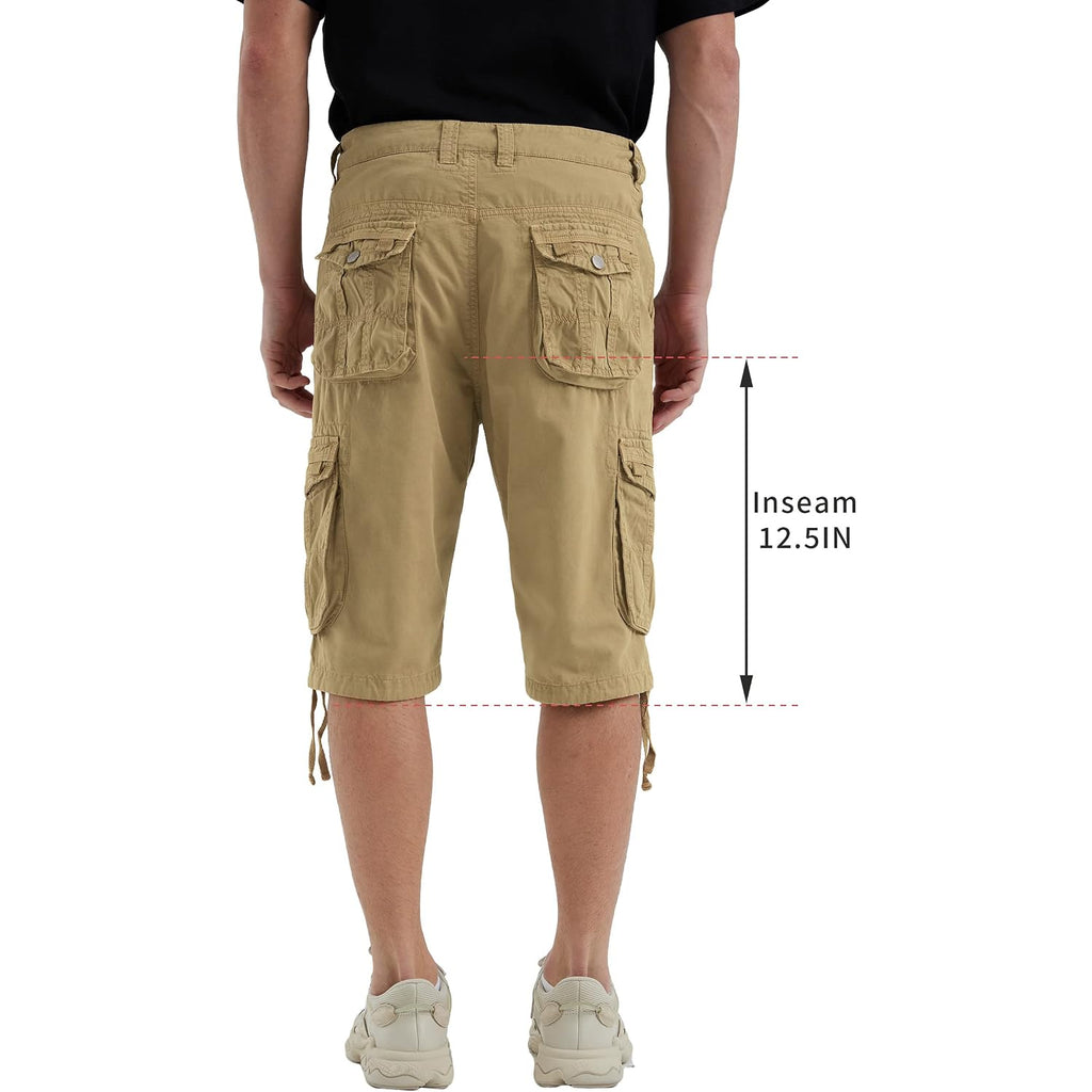 Cargo Shorts For Men Multi Pockets Mens Shorts Below Knee Casual Hiking Summer Shorts