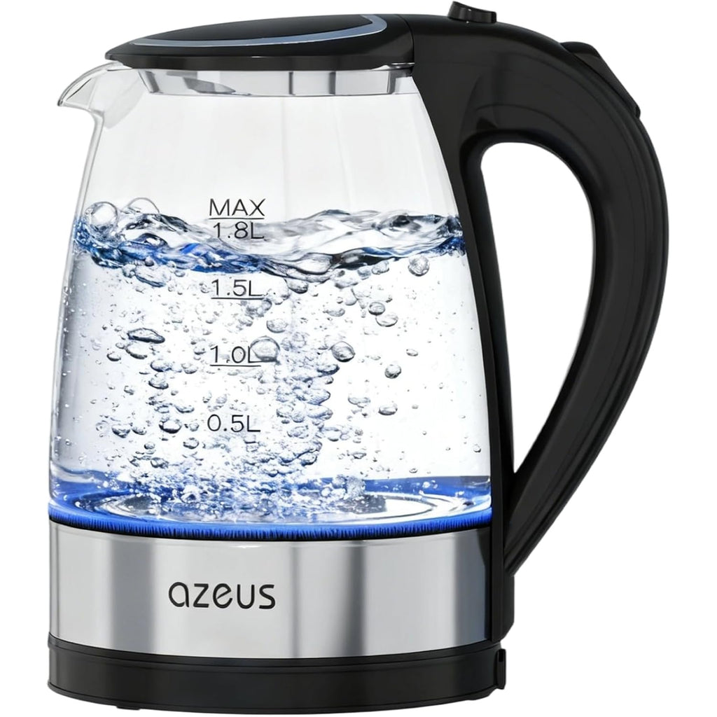 Azeus Electric Kettle 1800W Cool Touch Tea Kettle Anti-Scalding Design 1.8L Large Capacity Kettle Bpa-Free, White