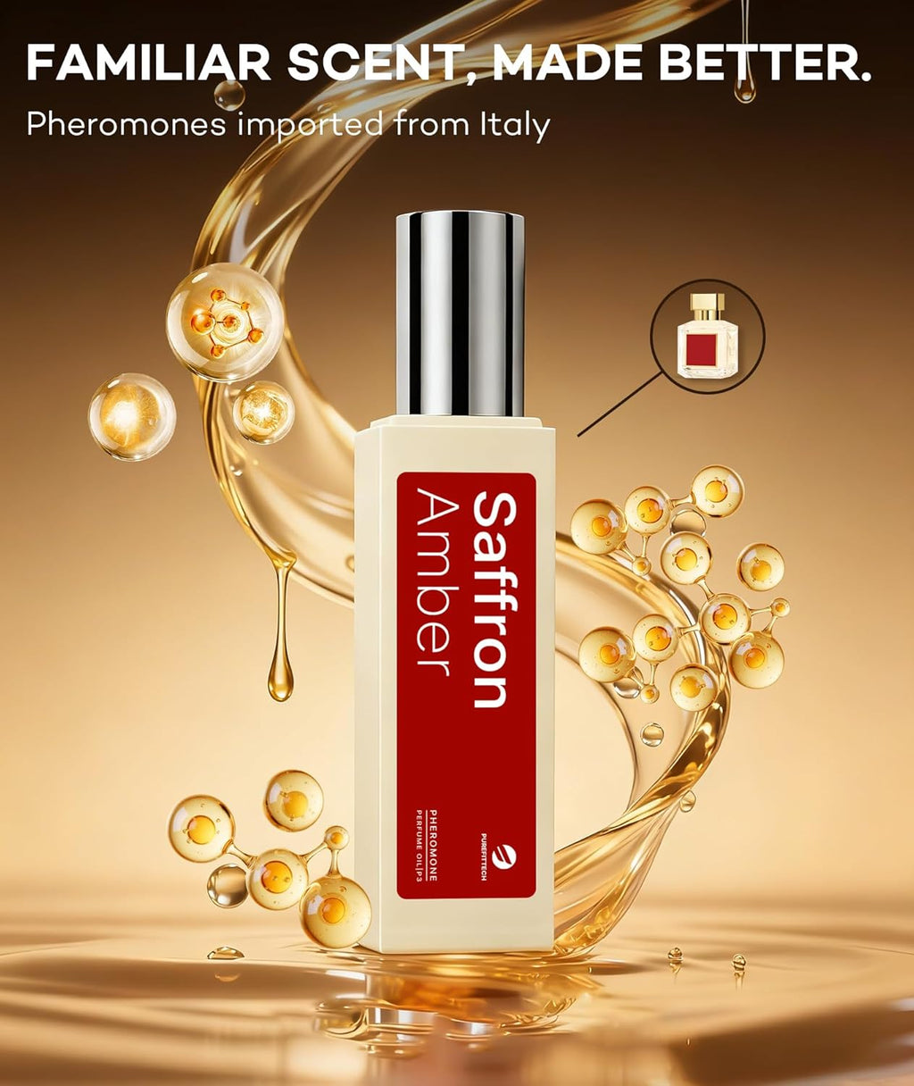 purefittech Pheromones Perfume Oil for Women, Long Lasting Coffee Vanilla Roll-on Fragrance, Pure Essential Oil Parfume, 0.34 fl oz (10ml) Travel Size, Made in USA