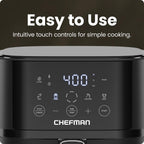 Chefman Air Fryer – 4 QT Compact Airfryer for Quick & Easy Meals in Minutes, Features Hi-Fry Technology for Extra Crisp, Touchscreen Controls with 4 Presets, Nonstick & Dishwasher Safe Basket - Black