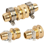 Hourleey Garden Hose Repair Connector With Clamps, Fit For 3/4" Or 5/8" Garden Hose Fitting, Male And Female Hose Adapter Water Hose Repair Kit, 5 Set