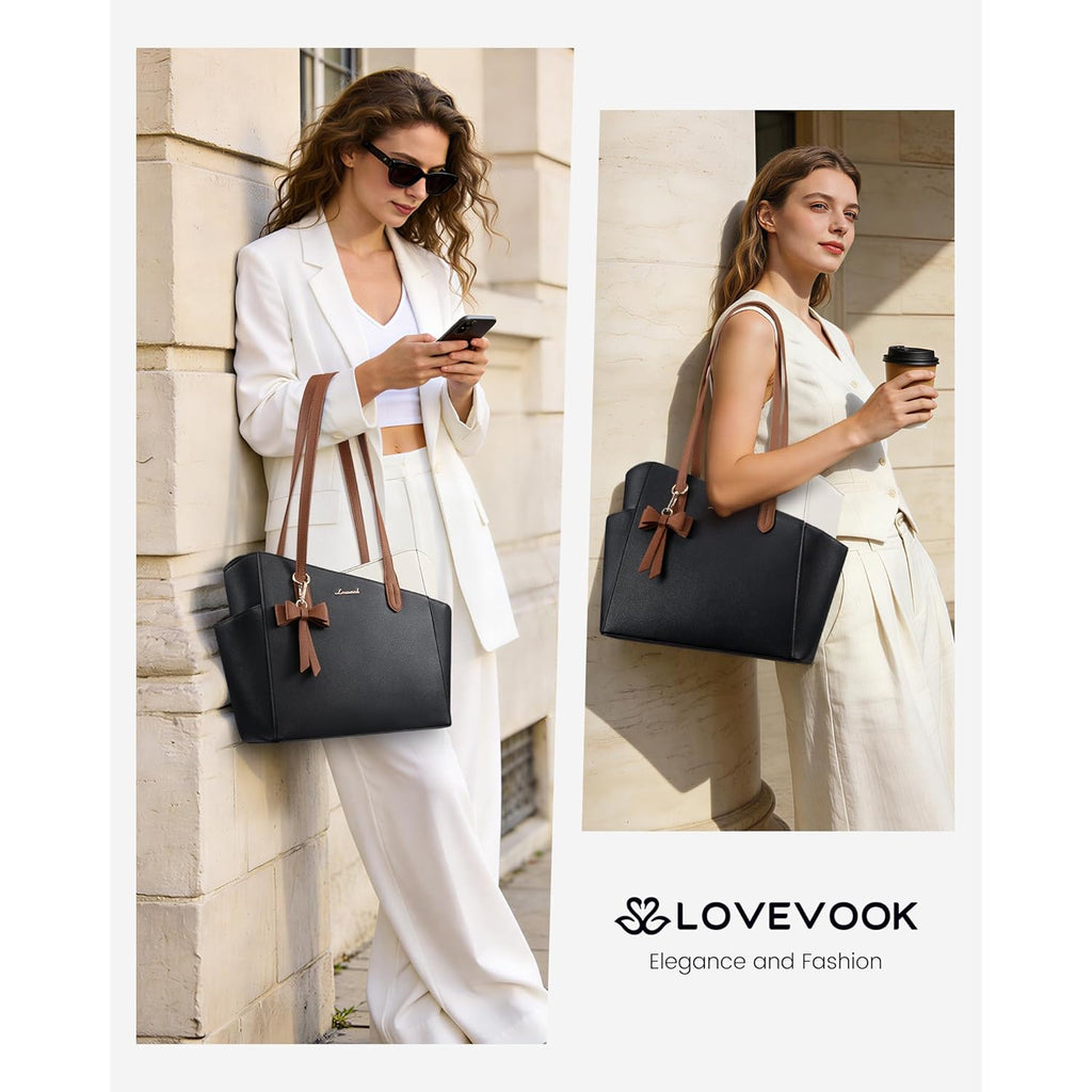LOVEVOOK Small Tote Purse for Women, 2026 Structured PU Leather Handbags with Top Handle, Elegant Satchel Shoulder Bag