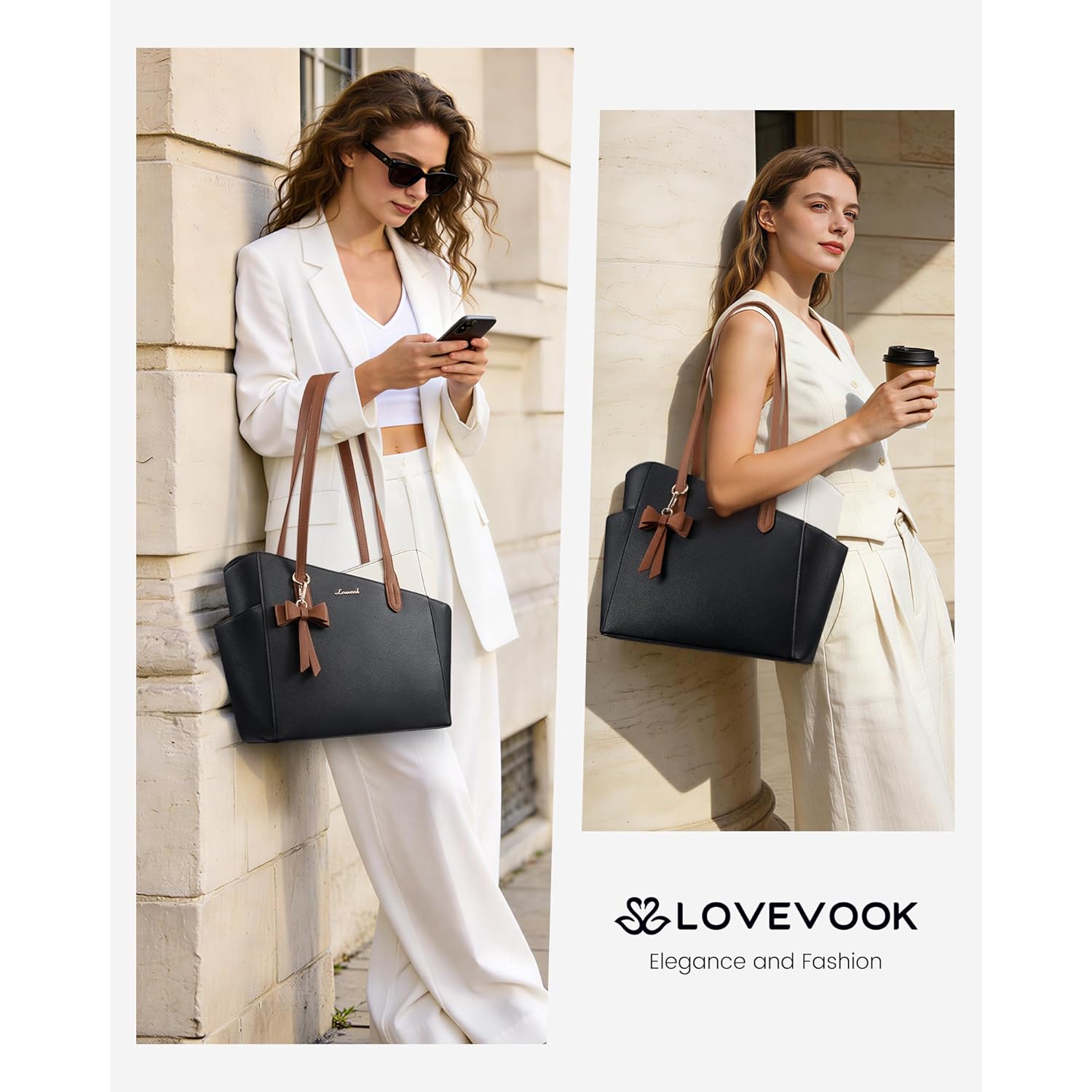 LOVEVOOK Small Tote Purse for Women, 2026 Structured PU Leather Handbags with Top Handle, Elegant Satchel Shoulder Bag