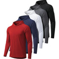 5 Pack Mens Upf 50+ Sun Protection Hoodie Long Sleeve Uv Spf Fishing Shirts Lightweight Running Rash Guard Sun Shirt
