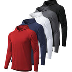 5 Pack Mens Upf 50+ Sun Protection Hoodie Long Sleeve Uv Spf Fishing Shirts Lightweight Running Rash Guard Sun Shirt