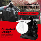 Toughbag 55-60 Gallon Heavy Duty Trash Bags, 150 Count, Black, Made In Usa