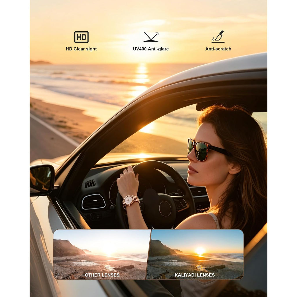 Kaliyadi Womens-Sunglasses Polarized-Sunglasses For Women: Retro Trendy Sun Glasses With Uv400 Protection For Driving Travel
