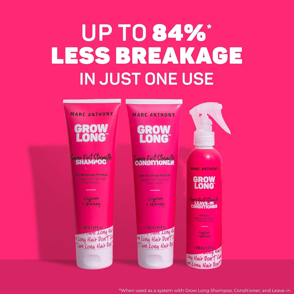 Marc Anthony Shampoo And Conditioner Gift Set, Grow Long Biotin - Anti-Frizz Deep Conditioner For Split Ends & Breakage - Vitamin E, Caffeine & Ginseng For Curly, Dry & Damaged Hair