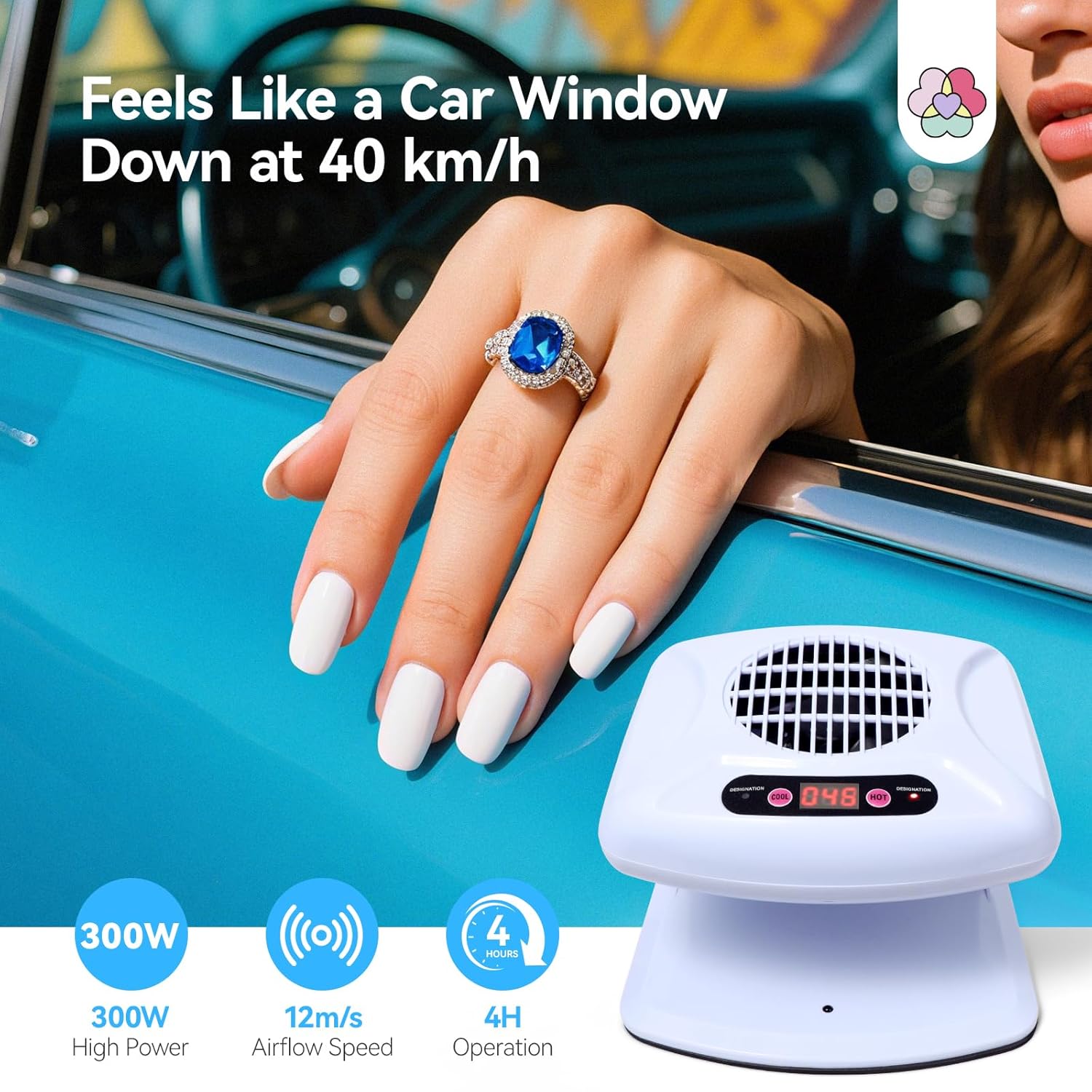 SAVILAND 300W 2026 Nail Dryer: 5X Faster Drying with Smart Sensor, Nail Dryer for Regular Polish Dual-Mode Warm & Cool Air, Battery-Free Design for Home and Salon Manicures