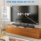 Rfiver Universal Tv Stand For 20-70 Inch Flat Curved Tvs, Height Adjustable Table Top Tv Stand, Tv Feet With Cable Management,Steel Replacement Tv Legs Holds Up To 110 Lbs, Max Vesa 800X600Mm, Black