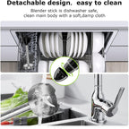 Bonsenkitchen Hand Blender, Immersion Blender with 2 Mixing Speed, Electric Handheld Mixer Portable Stick Mixer with Stainless Steel Blades for Soup, Smoothie, Puree, Baby Food