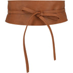 FASHIONGEN - Woman leatherette waisband Obi Belt, MICA