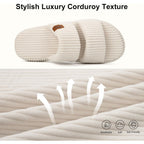 Longbay Slippers For Women Memory Foam Open Toe Slide Indoor House Shoes Slip On Bedroom Comfy Gift